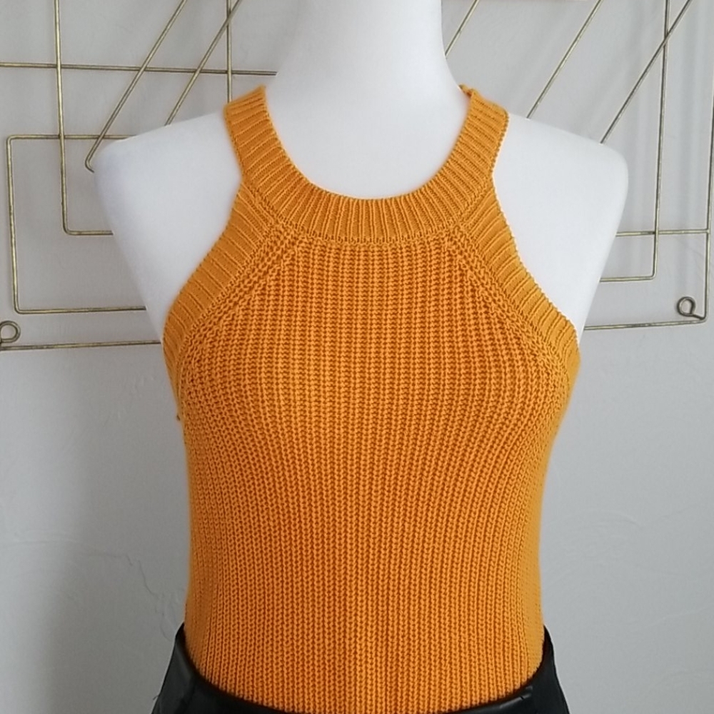 Reunited Clothing High Neckline Sleeveless Sweater